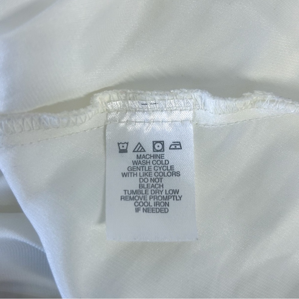 Vintage California Dynasty Ivory Satin Floral Embroidered Mini Slip Dress Med - Picture 7 of 7